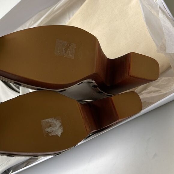 Jacquemus Les Bottes Sabots Hautes Over-the-Knee Boots White Leather Clog Heel U - Picture 10 of 14